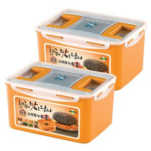 리빙선데이 누름쿡 9L 김치통 밀폐용기, 2개입, 1개