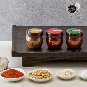 [순창 문옥례 식품]100% 국내산 순창문옥례식품 여행용 장류세트(고추장120g, 된장120g, 쌈장120g) 캠핑...
