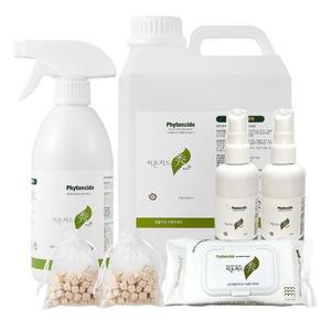 피톤치드수 편백수 탈취제 피톤치드 스프레이 2l+500ml + 휴대용 2개+편백칩2