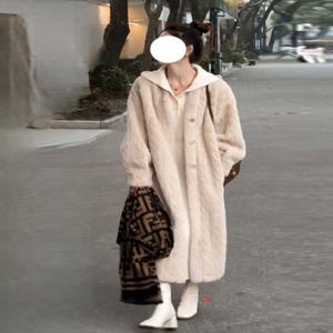 셀_여성 긴 모피 코트 양털 인조 올해 핫한 롱 뽀글이 가디건 여 겨울 퍼 일체 에코 밍크 겨울