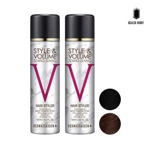 더마클라센 스타일앤 볼륨짱짱 흑채 스프레이 블랙 120ml + 자연갈색 120ml