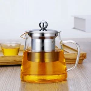 (로하티)차마실 내열유리 차포트(550ml)/차주전자/차우리기/녹차/꽃차/잎차/거름망/선물/가정용/경량