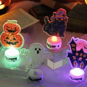 할로윈 호박 유령 보석십자수 무드등 만들기
