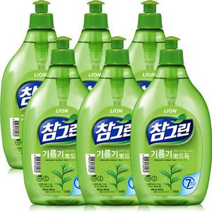 참그린 녹차 뽀드득 주방세제 본품 480ml 6개