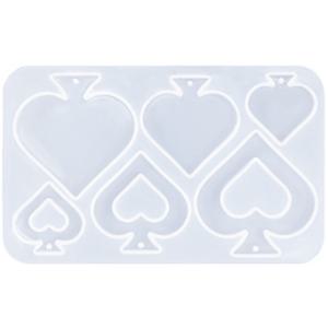 레진 아트 몰드 UV 크리스탈 레진 공예 재료 포커 스페이드 귀걸이 펜던트 실리콘 몰드
