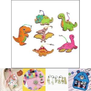 나무 공룡 열쇠고리 만들기(6종)/만들기/키트/DIY/키링/열쇠/악세사리/키/제작/세트/재료