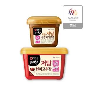 [청정원] 순창 저당고추장 500g + 저당 차돌된장찌개양념 450g