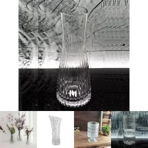 유리화분 화병 스트라이프 물병(대) 7x26cm/크리스탈/꽃병/투명/글라스/인테리어/소품/장식/꽃꽂이/생화