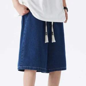 [라일리] Rly 여름 밴딩 데님 반바지 와이드핏 5부 청반바지