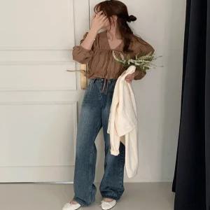 [MADE/인생템] 브러쉬 워싱 블루 데님 일자 청바지