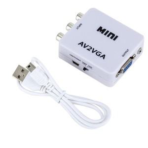 편리한 AV2VGA 변환기 VGA 출력 어댑터 AV 입력 RCA-VGA(셋톱 박스/VCD/DVD/웹캠용)
