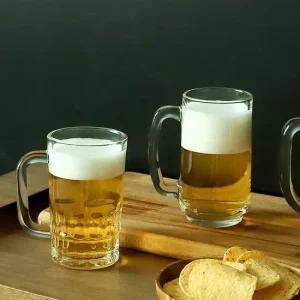 예쁜 디자인 유리 맥주컵 385ml 400ml 빈티지유리컵 레트로컵 유리잔 특이한유리컵 카페유리컵