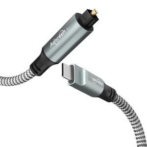[미국배송] ADOREDEN 단방향 USB C TO TOSLINK 디지털 광 오디오 케이블 6피트 2.0 남성에서 SPDIF 포트 남성 광섬유 어댑터 TV/사운드바용 땋기 소니 PS5 스피커-NOT