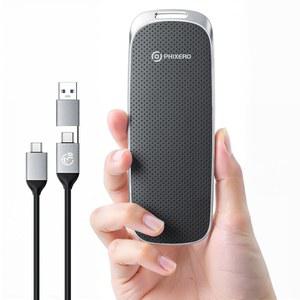 [미국배송] PHIXERO P10PRO 외장 NVME SSD 1TB 최대 1050MB/S USB 3.2 2세대 2IN1 C 케이블 아이폰호환 15+/ANDROID/WINDOWS/MAC용 휴대용 하드 드라이브 블랙