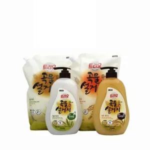 트리오 곡물설거지 주방세제 70ml 용기 주방세제 주방세제리필 곡물세제 설거지 액체주방세제