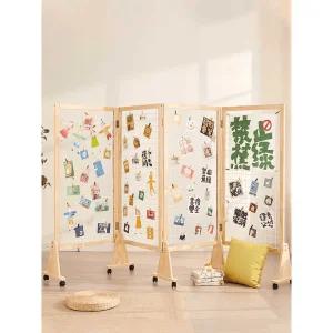 타공판가벽 액자 포스터 그림 작품 철제 전시대 철망 2개-50x110cm+나무클립40개+후크20개