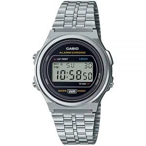 Casio A171WE-1A Standard Vintage Watch 남녀공용 Classic Quartz Digital Metal Silver Black Bracelet T