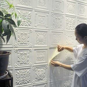 폼블럭 벽면 데코 스티커 실크 돌패널 시공 현관타일셀프 70X70cm 10매입 유럽식
