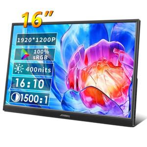 JOHNWILL-16 인치 휴대용 모니터 1200P HDR 16:10 스탠드 포함 Xbox 로우 블루 라이트 PS4/5 스위치 휴대폰