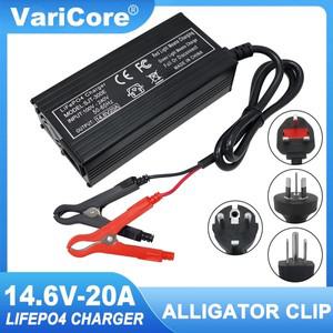 VariCore 14.6V 20A 스마트 Lifepo4 배터리 충전기 리튬 철 인산염 배터리 팩용 110-220V 4S 12V 고전력 충