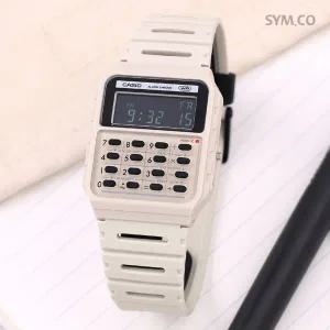 [카시오] CA-53WB-8B Casio Mini 레트로 빈티지 베이지 계산기 남자 우레탄 손목 시계c