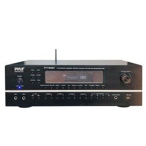 Pyle 7.1채널 하이파이 블루투스 스테레오 앰프 - 2000와트 AV 홈 시어터 스피커 서브우퍼 서라운드 사운드 수신기(라디오, USB, RCA, HDMI, MIC 포함), 4K UHD TV, 3D, 블루레이 PT796BT.5 지원