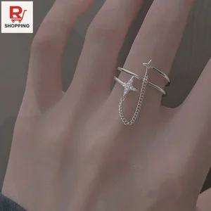순은 레이어드 반지 우정 실반지 데일리 엥게이지 금반지 검지 컷팅 체인