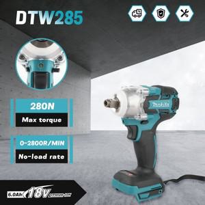 마키타 호환 DTW285 브러시리스 bldc 충전식 임팩트 전동 렌치 18V 고토크 리튬 배터리 자동차 수리 도구