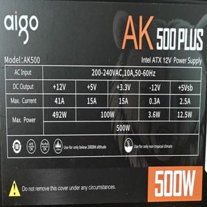 스피커Aigo AK 500W PC PSU 전원 공급 장치, BTC용 데스크탑 컴퓨터 게임용 저소음 블랙 RGB 선풍기, 24 핀