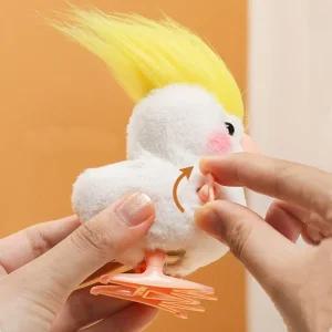 움직이는 앵무새 태엽 인형 걸어다니는 새 장난감 반려 귀여운 미니 작은 아기새