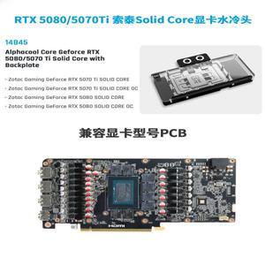 Alphacool 코어 GPU 워터 블록은 Zotac GeForce RTX 5080 5070Ti용으로 사용되며  백플레이트가 있는 솔리