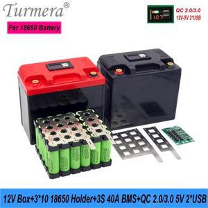 리튬 배터리 케이스Turmera 바이크 오토바이 배터리 박스 UPS 캠핑 보조배터리 3x10 18650 거치대 40A 밸런