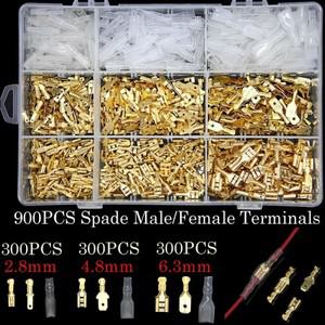 용접봉Box ulated Male Female Wire Connector 2.8/4.8/6.3mm Electrical Crimp Terminals Spade Assorted