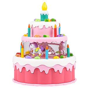 소품 케익 모형케이크 파티 핑크 회전하는 생일 케이크