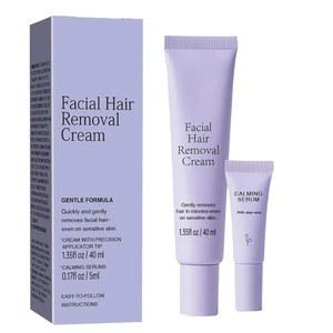하이드레이트로지 얼굴 제모, 민감성 피부를 위한 업그레이드된 효과적인 제모 크림, 모든 피부 타입에 적합한 여성용 순한 무통모 제거제