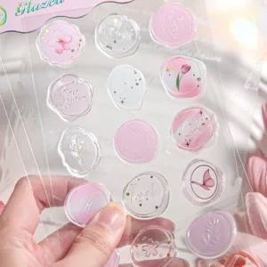 [VCMP6L1P]청첩장봉투스티커 투명 실링스티커 실링왁스스