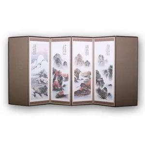 미니병풍 옥추사 공예품 산수화장식병풍 옥비단6폭병풍 성묘용 제기세트 제수용품 제기함