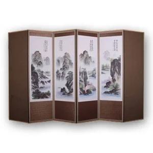 전통병풍 산수화 반야 전통산수화병풍 옥비단6폭병풍 성묘용 제기세트 제수용품 제기함