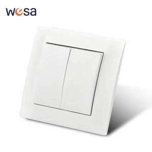 목재 클래식 난연성 플라스틱 패널 2 갱 단방향 벽 스위치 ON/OFF 로커 16A AC 250V 86mm86mm