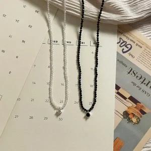 [다잇템] 여자 클래식 큐빅 크리스탈 초커 비즈 목걸이_18435395_588872