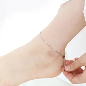 [다잇템] 여자 얇은 은색체인 SS 써지컬스틸 진주볼 발찌_18575545_588872