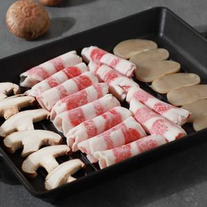 [롯데백화점]인정식탁 1등급 한우차돌키조개 삼합세트 (차돌 400g+키조개 200g+버섯모듬+소스)