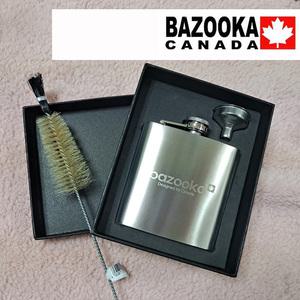 캐나다 힙플라스크 미니 양주병 180 포켓 술병 깔대기 브러쉬 등산 캠핑 스텐 수통 물병 휴대용