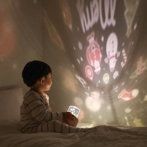 [무아스] 원더랜드 회전식 프로젝터 멜로디 무드등 화이트(필름 9종/멜로디 8곡 포함)