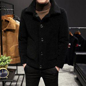 [제이큐]겨울 신상 모던 양면 캐주얼 양털 코트 블랙