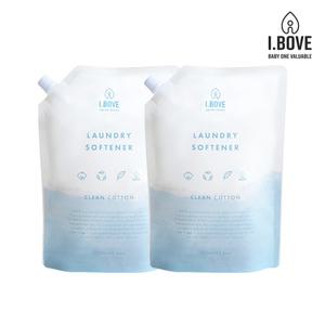 아이보브 고농축 유연제 리필 1200ml 클린코튼향 2개