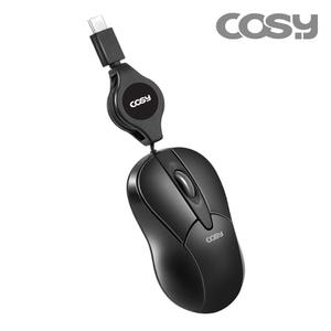 C타입 마우스 다용도 자동감김 간편휴대 미니 유선 마우스 휴대폰 태블릿 노트북 맥북 M4082