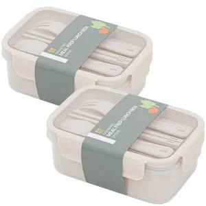[이지앤프리] 밀프랩 도시락통 1호 직장인 런치박스 915ml 2p
