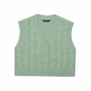 [보리보리/오션스카이]여아 단추 케이블 니트조끼