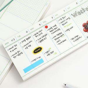 페이퍼리안 플랫 S 노트 패드 위클리 데일리 플래너 스케줄러 대 떡메 노트 패드